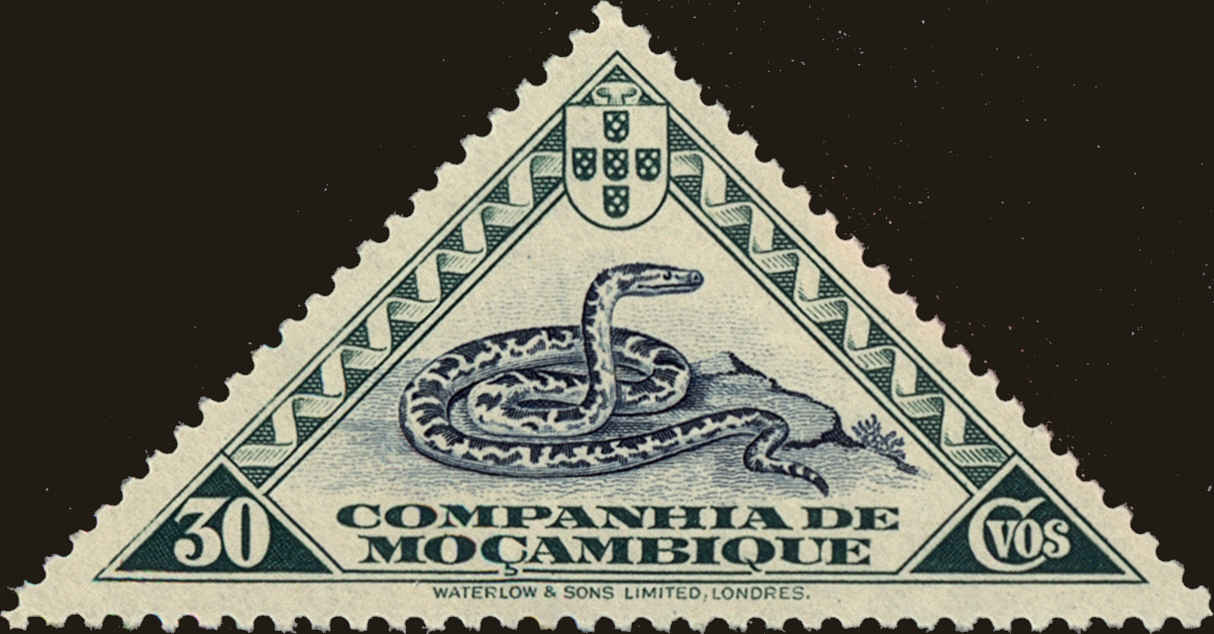 Front view of Mozambique Company 180 collectors stamp