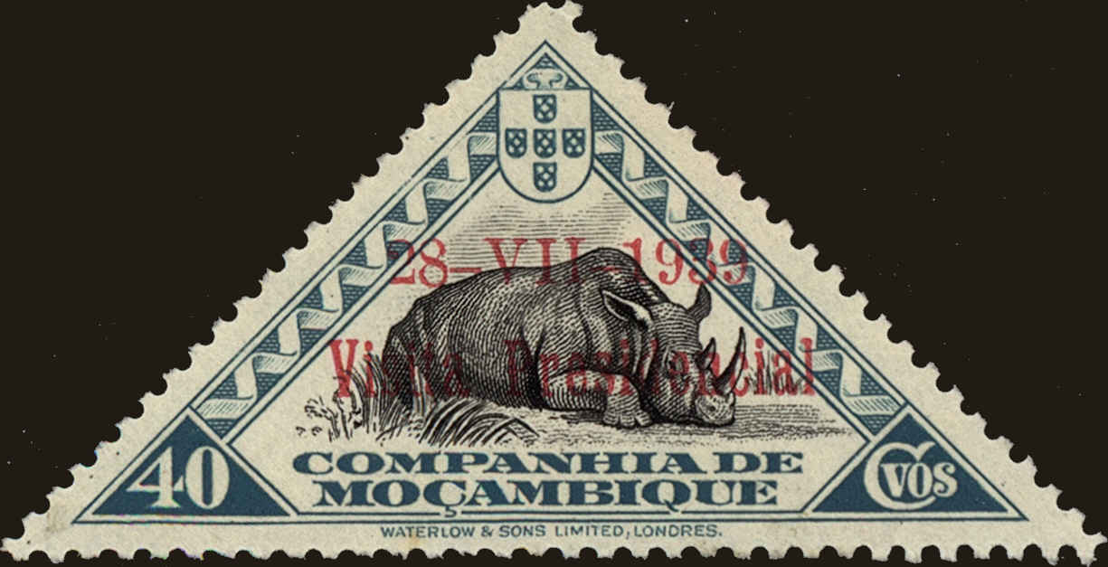 Front view of Mozambique Company 195 collectors stamp