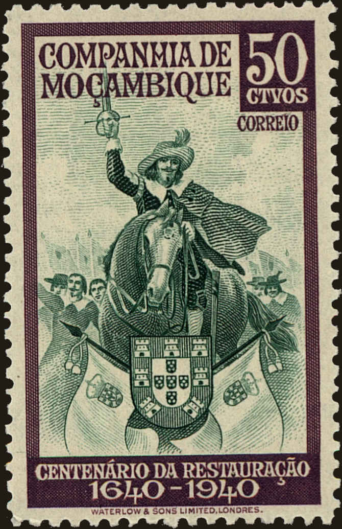 Front view of Mozambique Company 203 collectors stamp