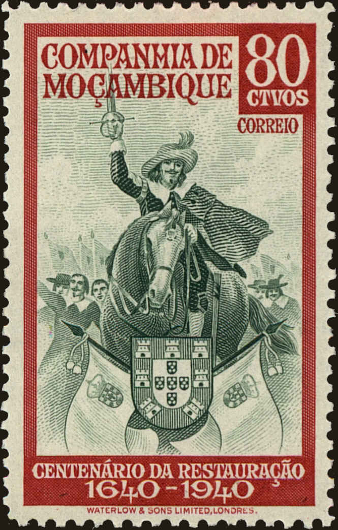 Front view of Mozambique Company 206 collectors stamp