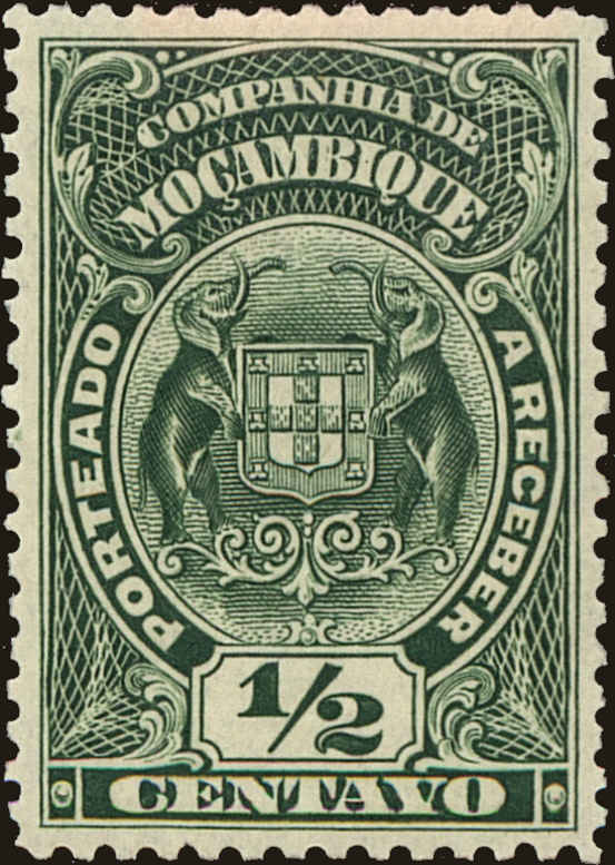Front view of Mozambique Company J31 collectors stamp