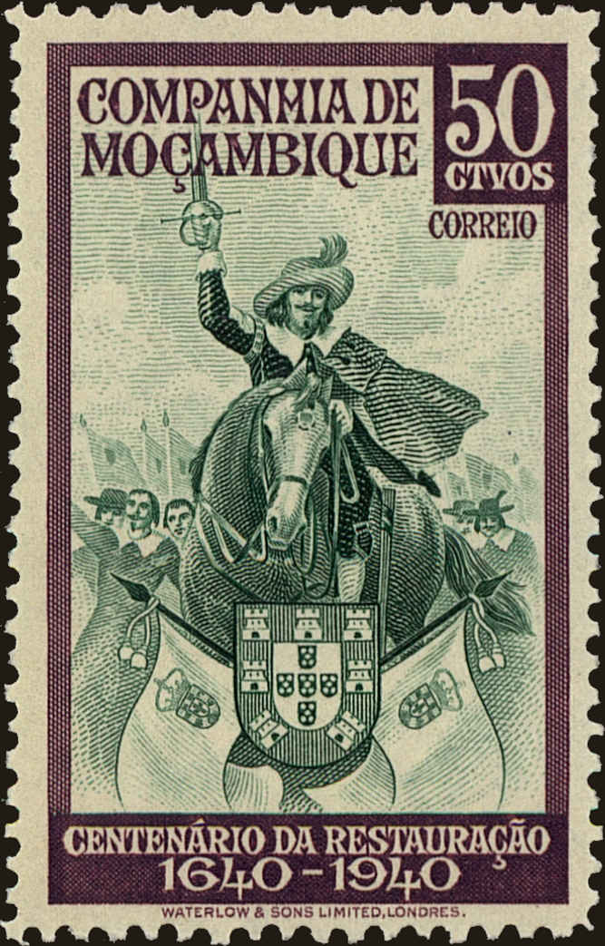 Front view of Mozambique Company 203 collectors stamp