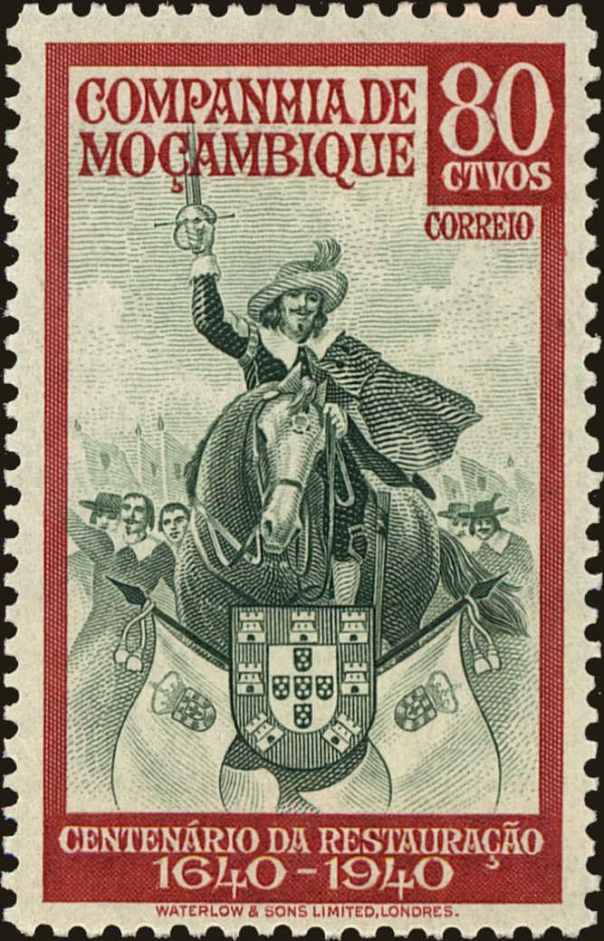 Front view of Mozambique Company 206 collectors stamp
