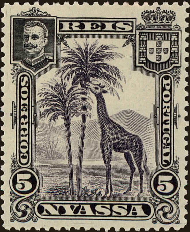 Front view of Nyassa 27 collectors stamp