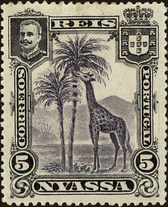 Front view of Nyassa 27 collectors stamp