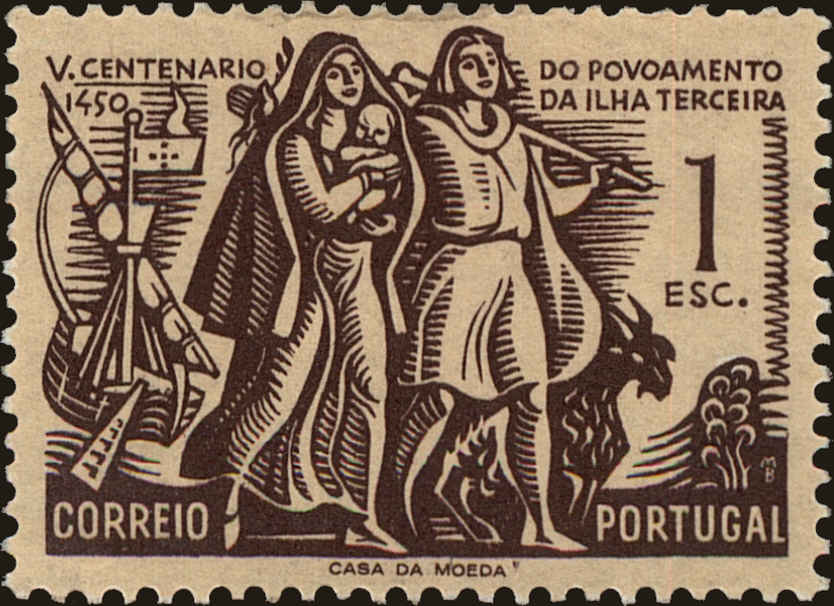 Front view of Portugal 736 collectors stamp