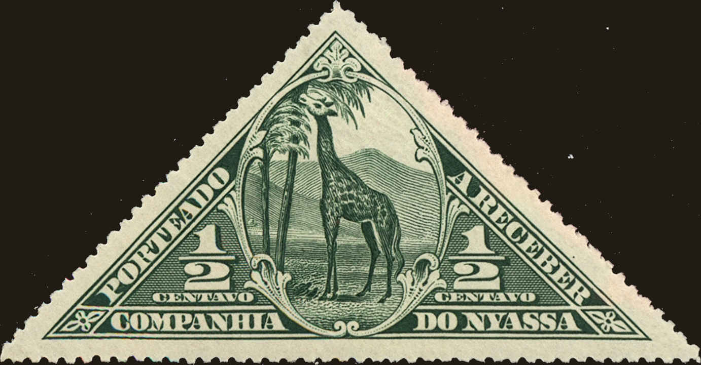 Front view of Nyassa J1 collectors stamp
