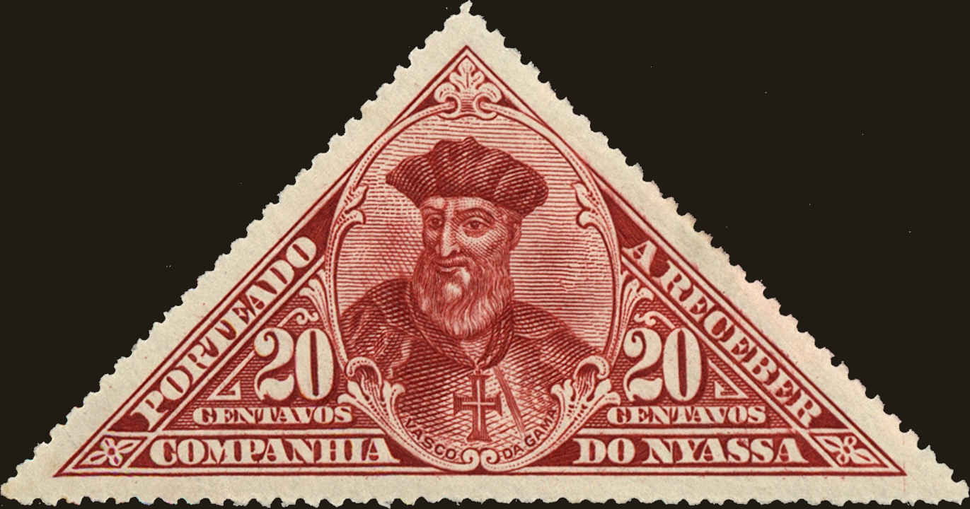 Front view of Nyassa J8 collectors stamp