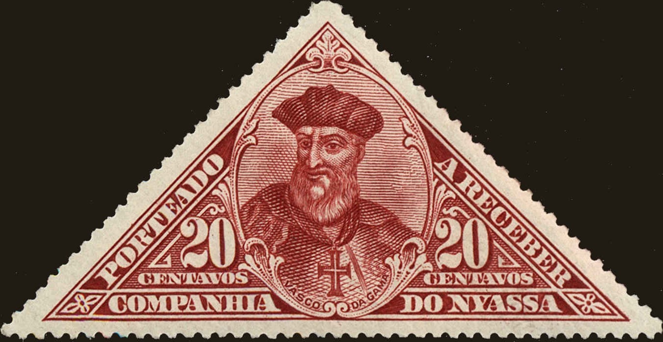 Front view of Nyassa J8 collectors stamp
