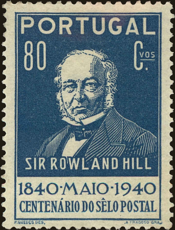 Front view of Portugal 600 collectors stamp