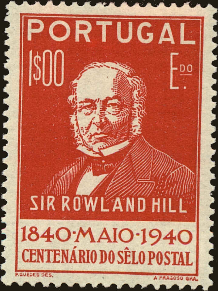 Front view of Portugal 601 collectors stamp