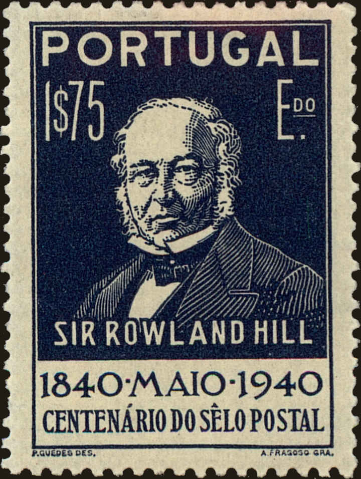 Front view of Portugal 602 collectors stamp