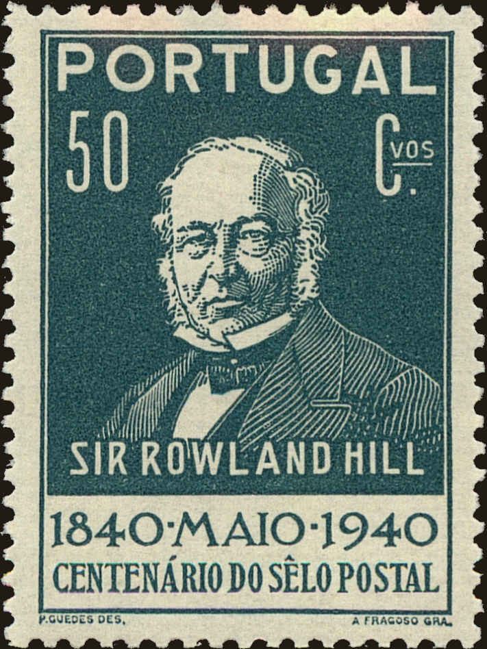 Front view of Portugal 599 collectors stamp