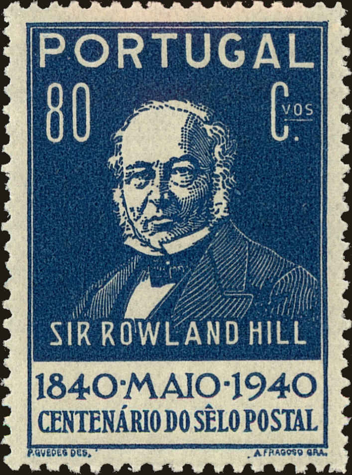 Front view of Portugal 600 collectors stamp