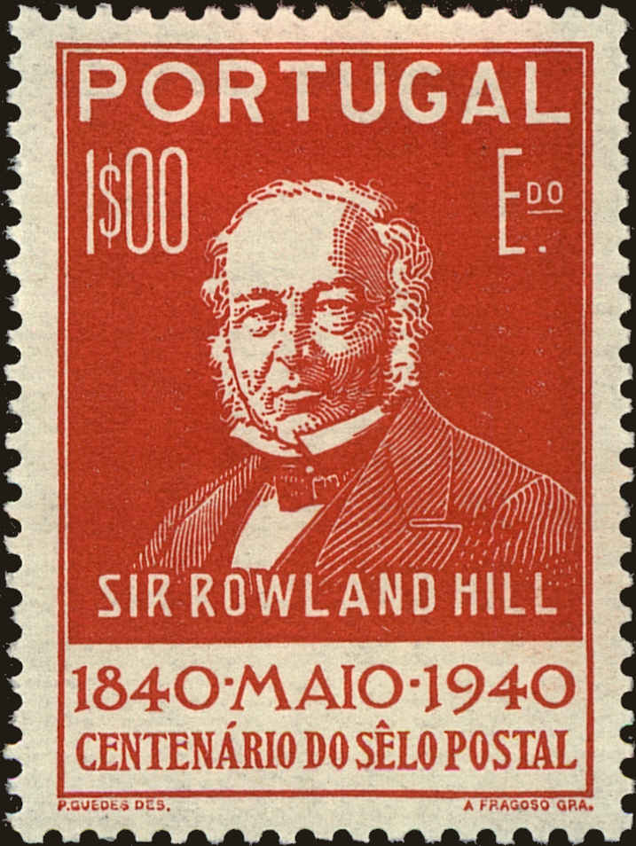Front view of Portugal 601 collectors stamp
