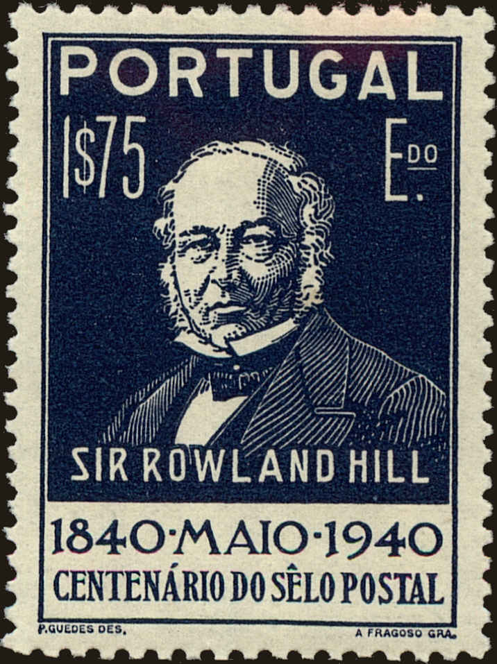 Front view of Portugal 602 collectors stamp