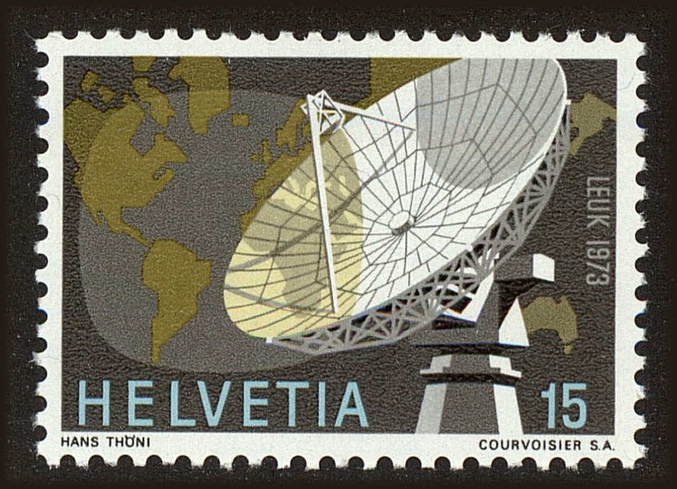 Front view of Switzerland 555 collectors stamp