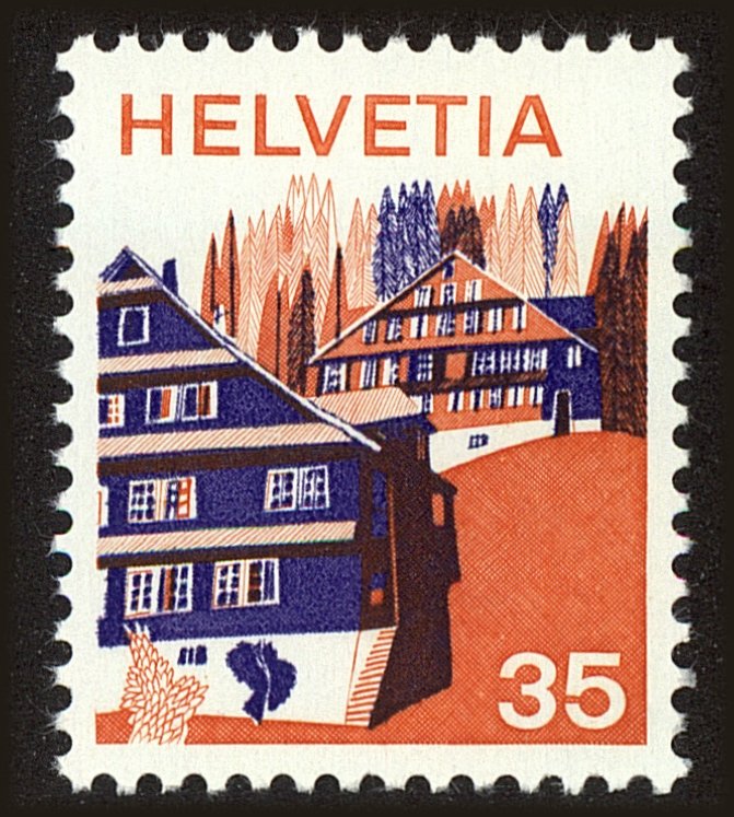 Front view of Switzerland 563 collectors stamp