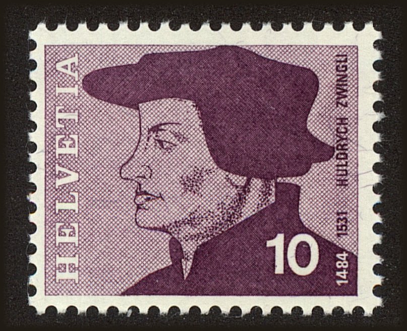 Front view of Switzerland 502 collectors stamp