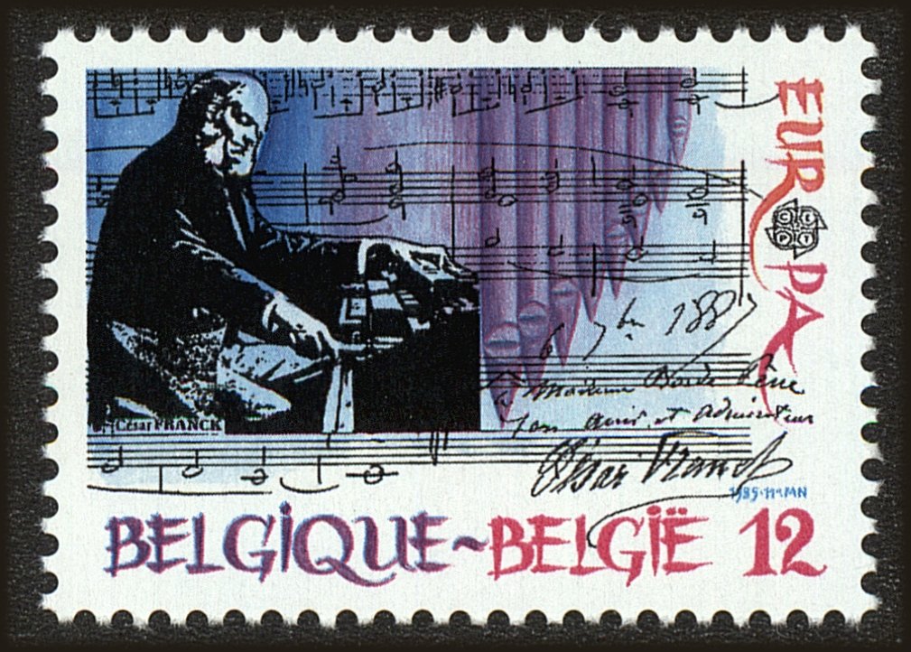Front view of Belgium 1199 collectors stamp