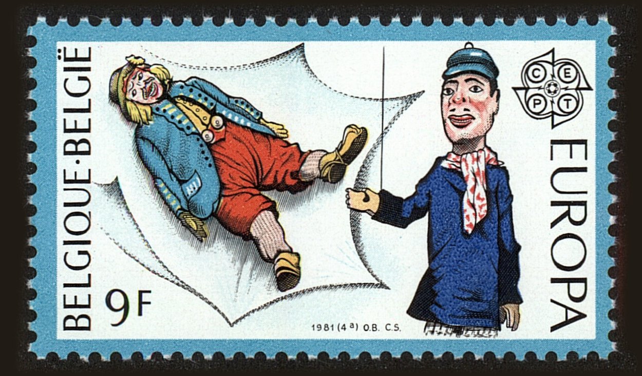 Front view of Belgium 1069 collectors stamp