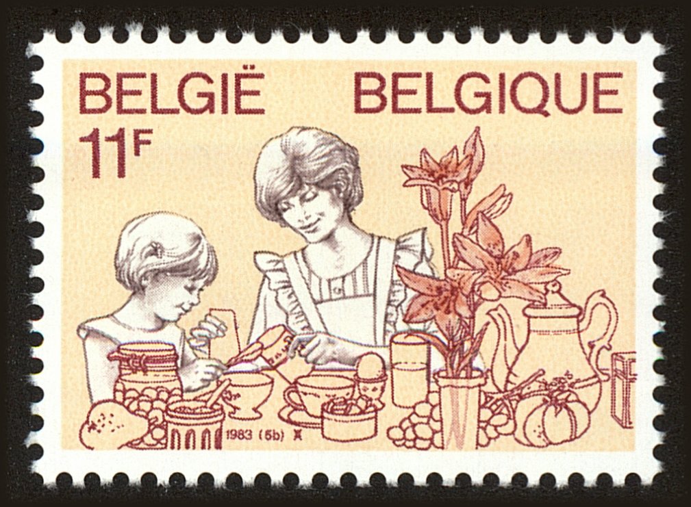 Front view of Belgium 1140 collectors stamp