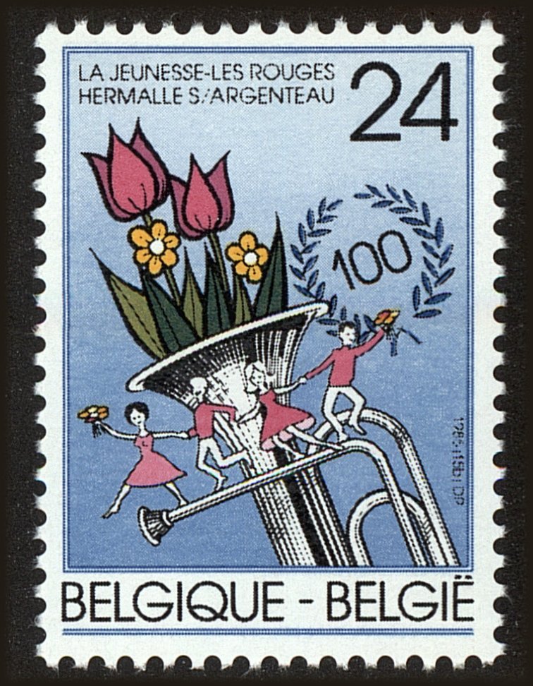 Front view of Belgium 1209 collectors stamp