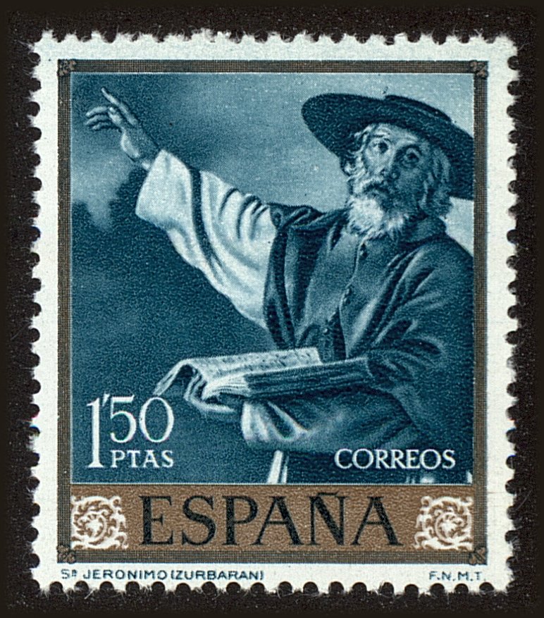 Front view of Spain 1100 collectors stamp
