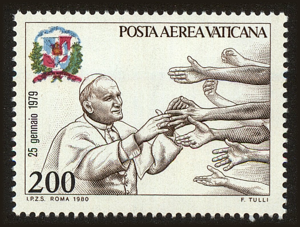 Front view of Vatican City C66 collectors stamp