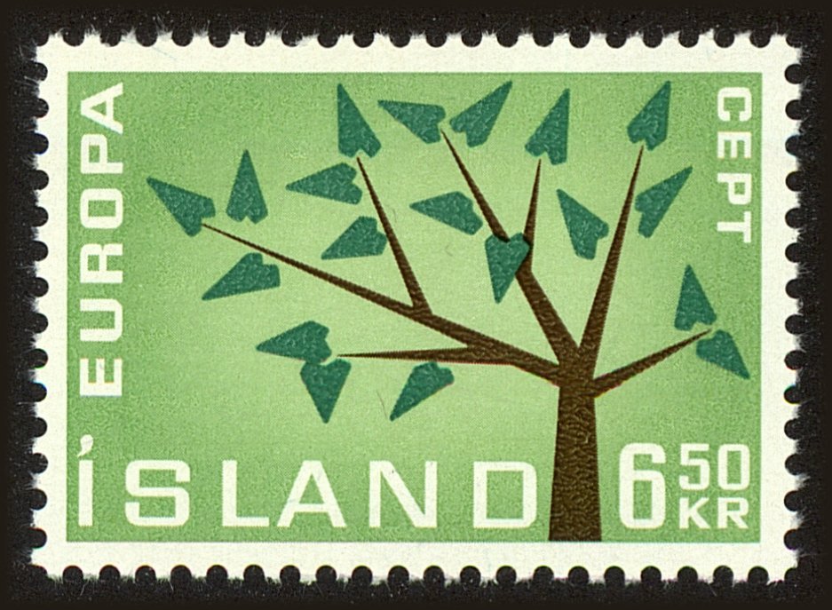 Front view of Iceland 349 collectors stamp