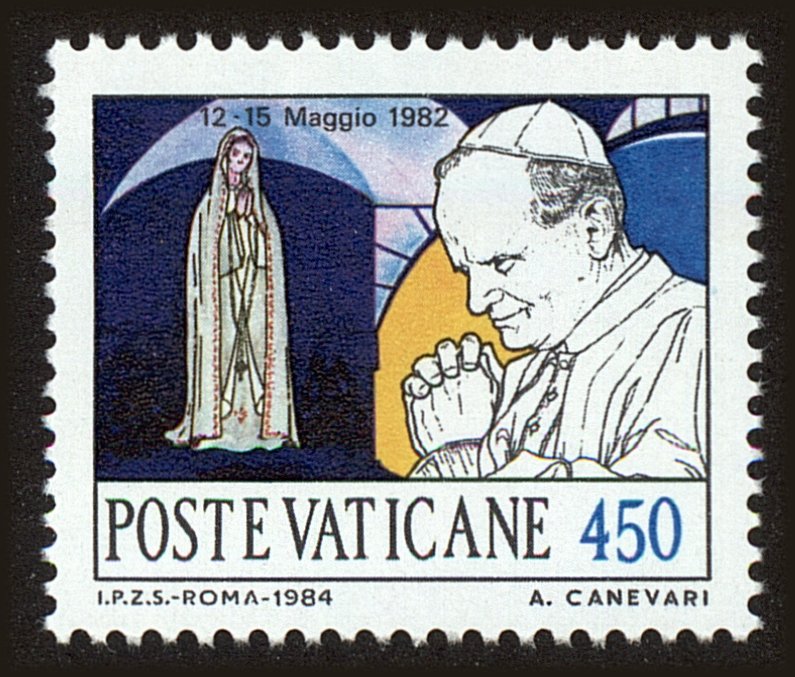 Front view of Vatican City 743 collectors stamp