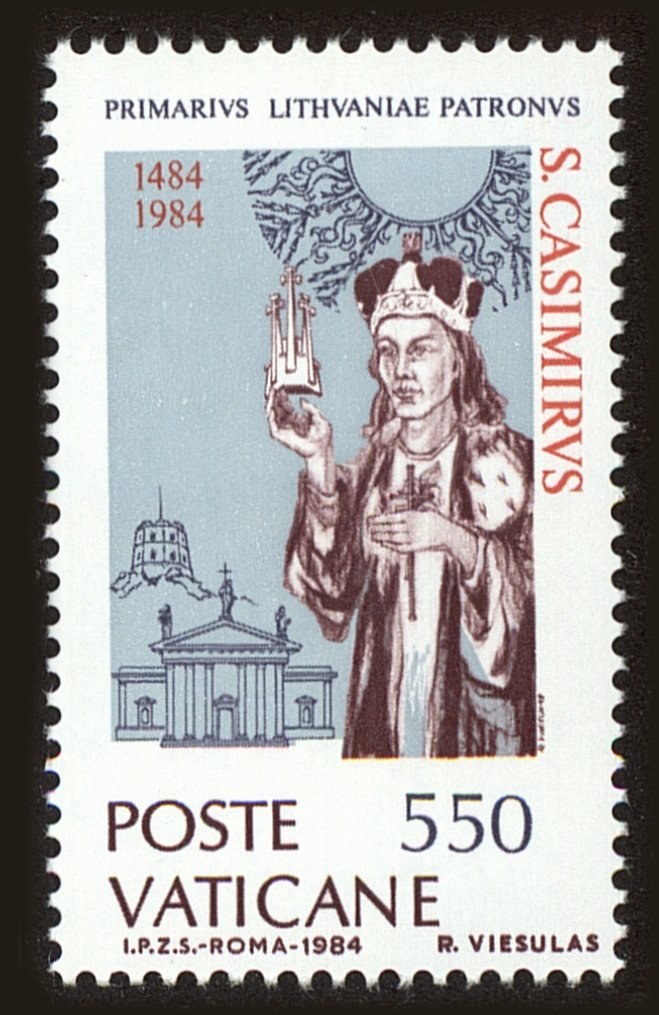 Front view of Vatican City 731 collectors stamp