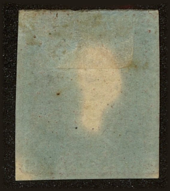 Back view of Great Britain Scott #3 stamp