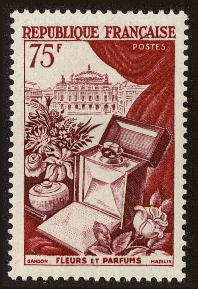 Front view of France 715 collectors stamp