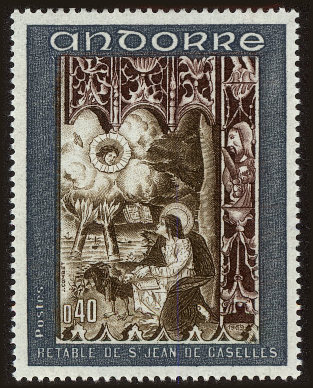 Front view of Andorra (French) 193 collectors stamp