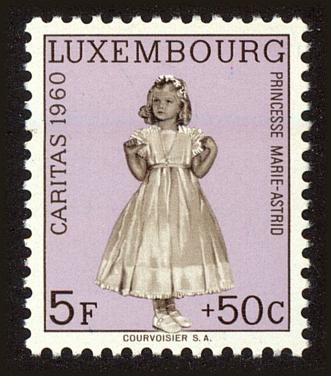 Front view of Luxembourg B220 collectors stamp
