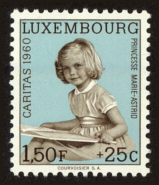 Front view of Luxembourg B218 collectors stamp