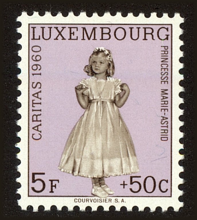 Front view of Luxembourg B220 collectors stamp