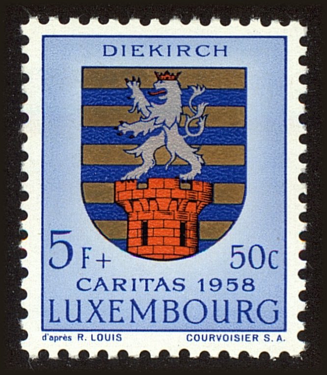 Front view of Luxembourg B208 collectors stamp