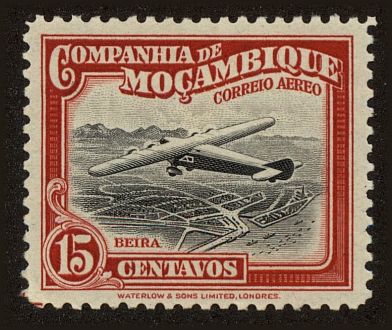 Front view of Mozambique Company C3 collectors stamp
