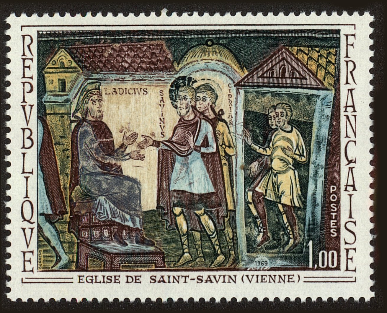 Front view of France 1238 collectors stamp