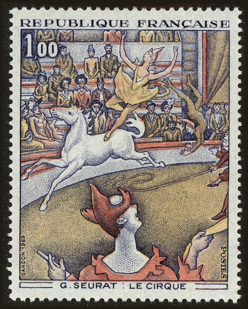 Front view of France 1239 collectors stamp