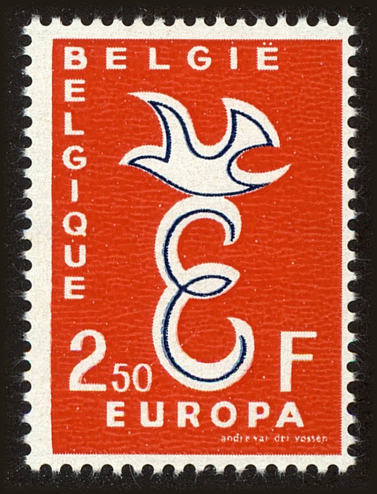 Front view of Belgium 527 collectors stamp