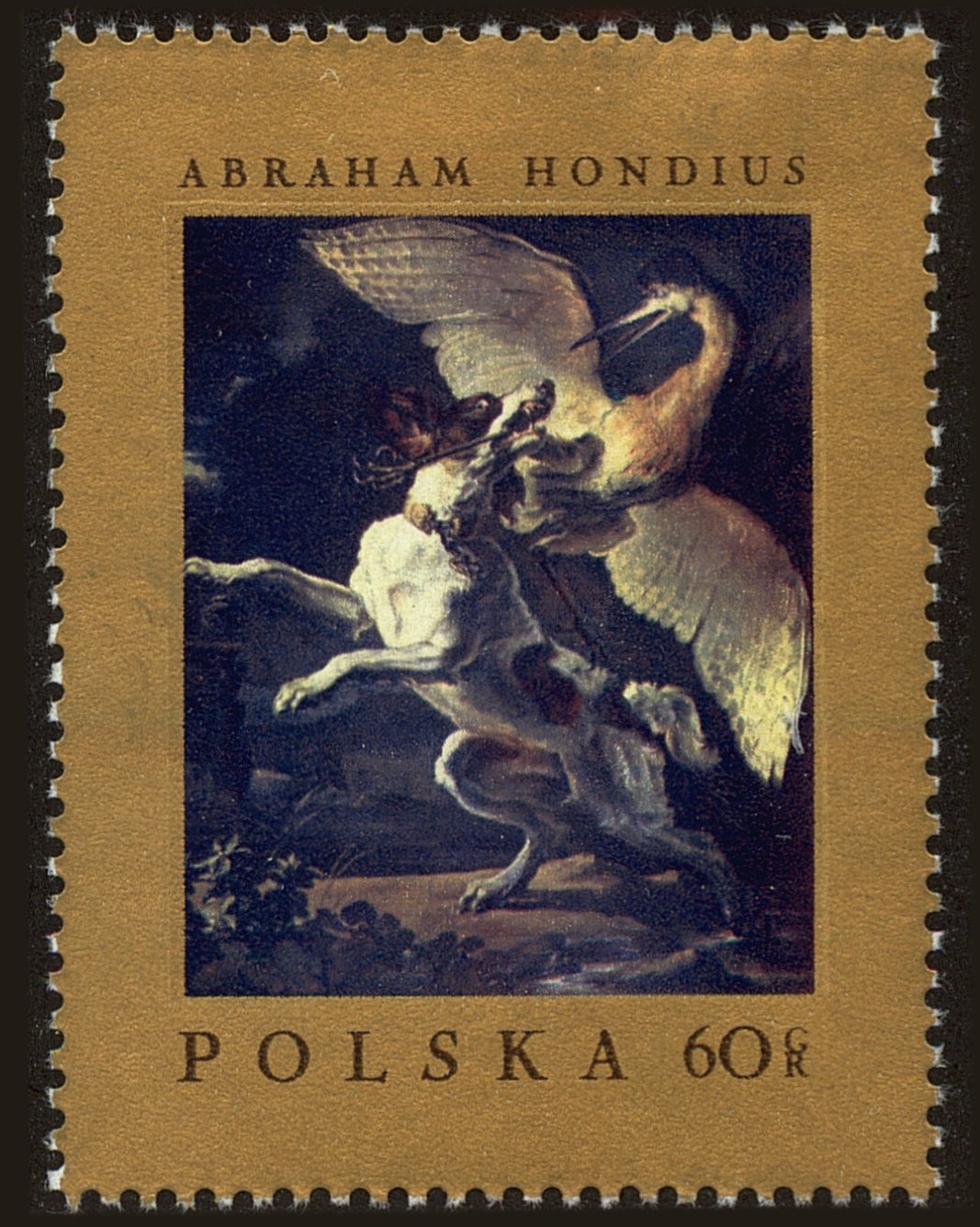 Front view of Polish Republic 1553 collectors stamp