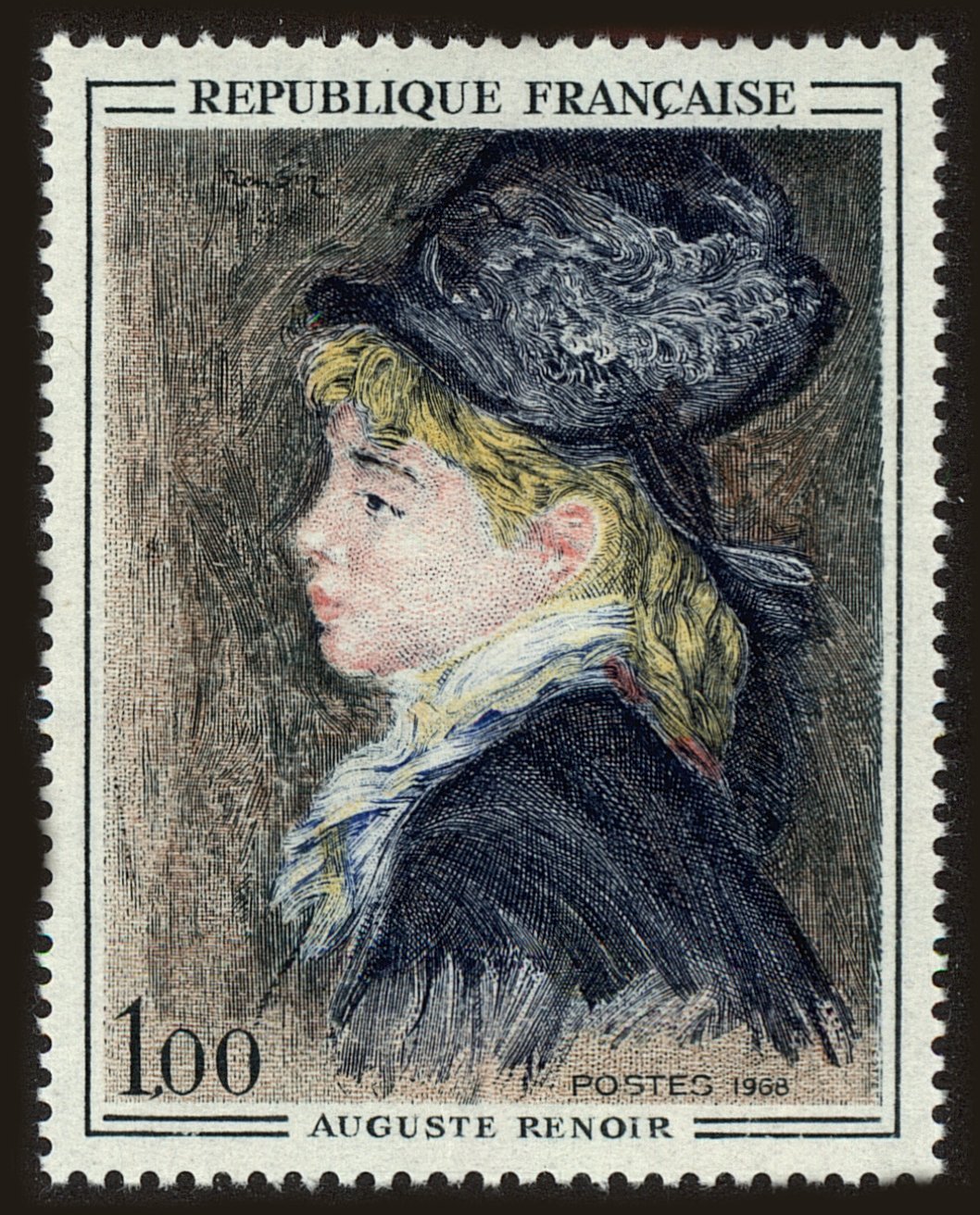 Front view of France 1207 collectors stamp