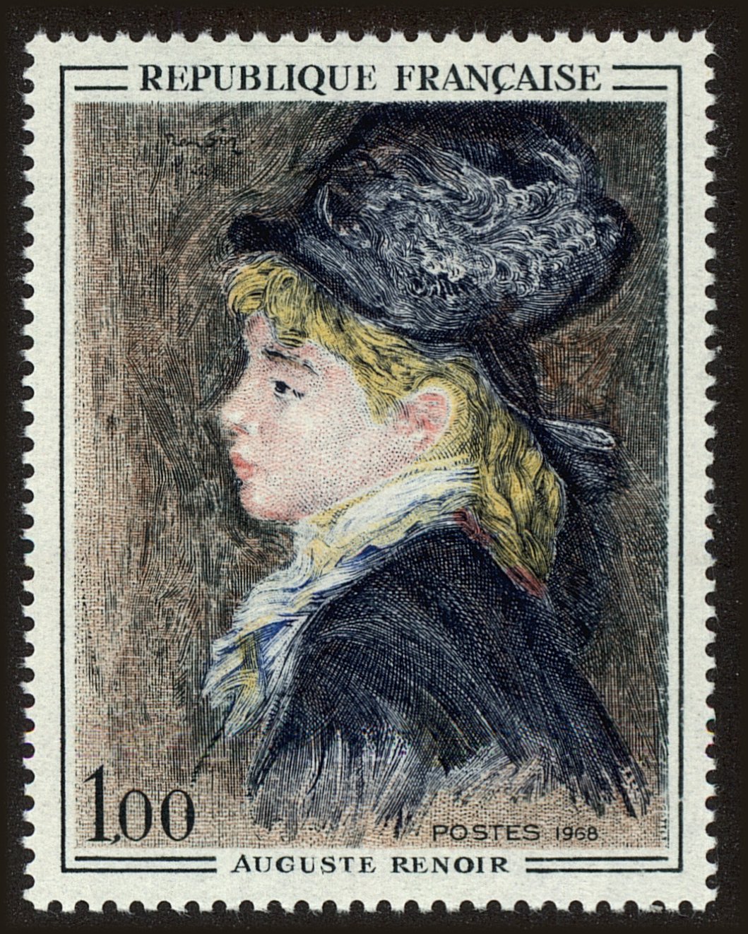 Front view of France 1207 collectors stamp