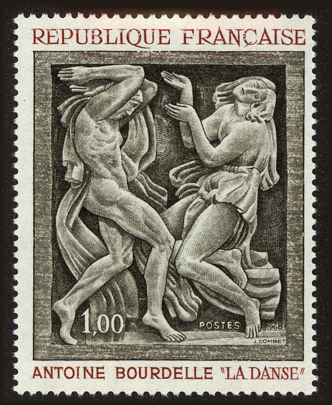 Front view of France 1206 collectors stamp