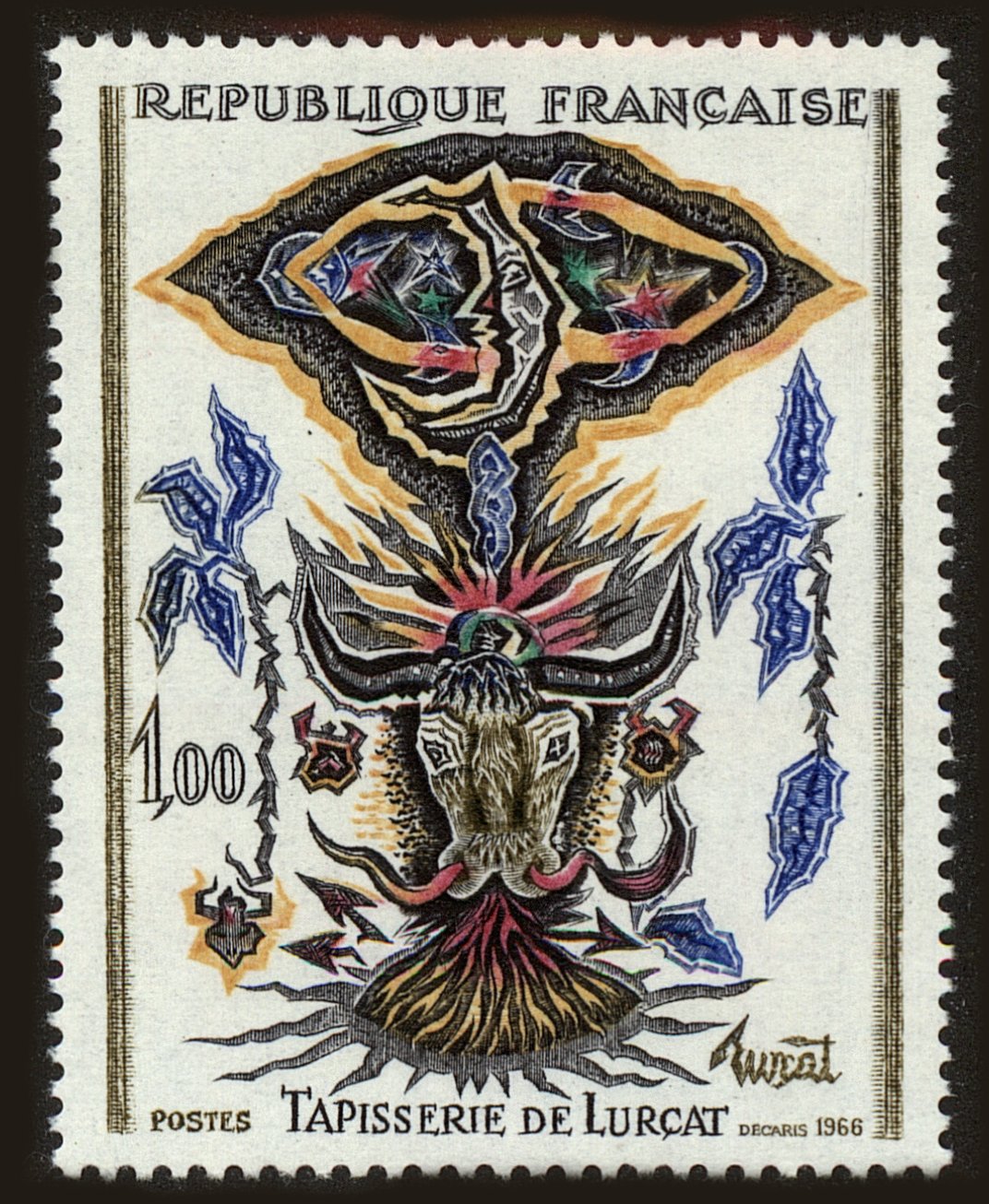 Front view of France 1152 collectors stamp