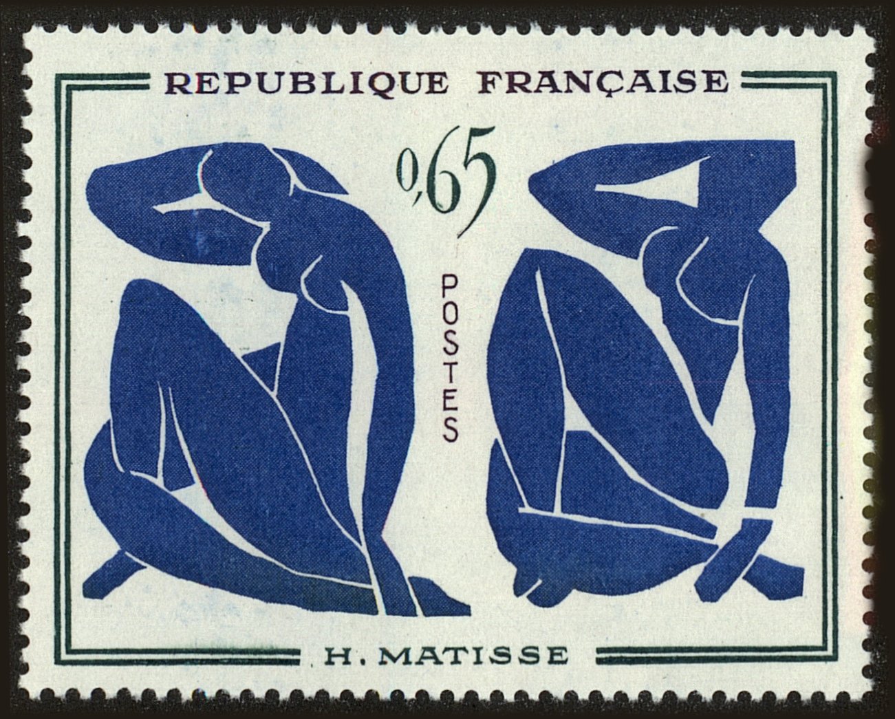 Front view of France 1015 collectors stamp