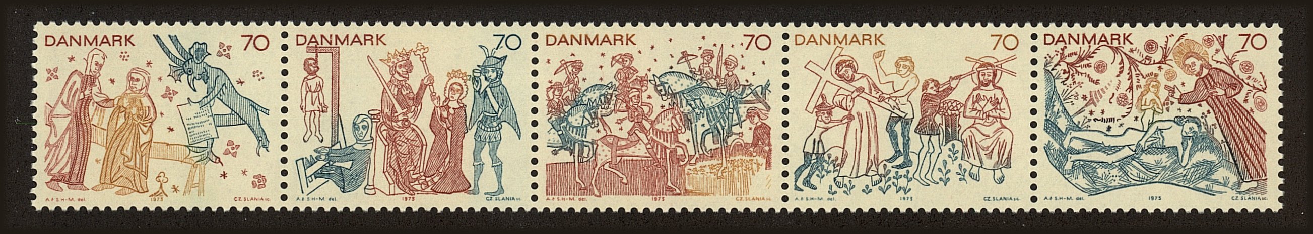 Front view of Denmark 530b collectors stamp